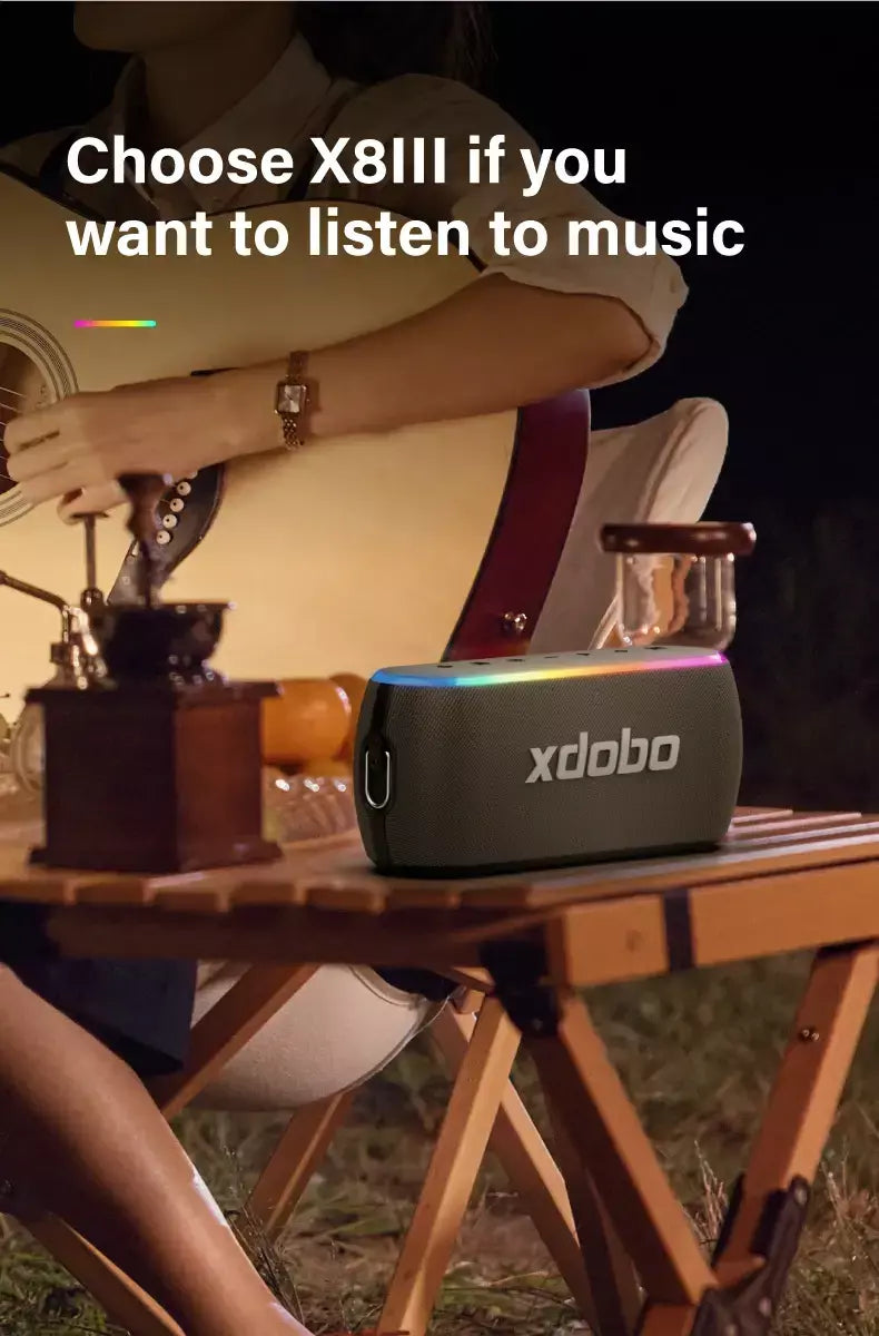 60w xdobo x8 iii alto-falante bluetooth subwoofer sem fio ipx7 6600mah banco de potência baixo duplo alto-falante ao ar livre para telefone inteligente tv