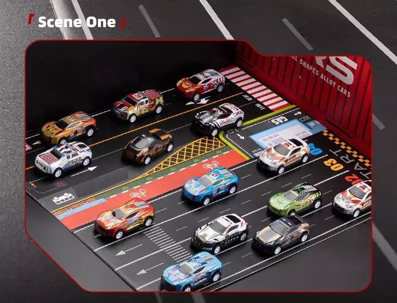 48 peças conjuntos de carros de liga metálica, modelos de carros de brinquedo, carros de corrida de carros de lata, modelos de carros clássicos, presentes de Natal