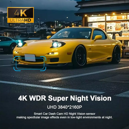 Dashcam para carro caixa preta gravadores de vídeo de condução 4k wifi mini câmera frontal traço cam 24h monitor estacionamento câmera gravação carro
