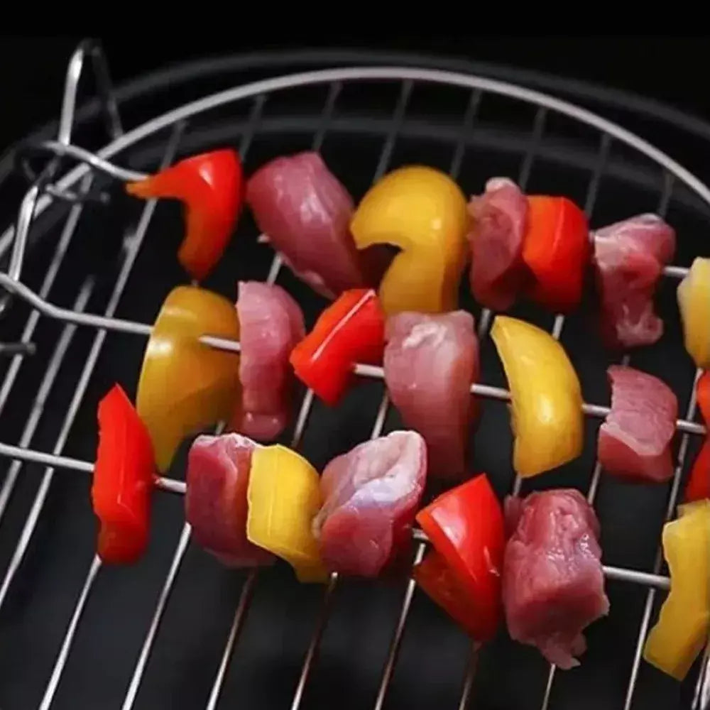 Suporte de churrasco de aço inoxidável de alta qualidade, rack de cozinha de três camadas, fritadeira de ar, conjunto de grelha ao ar livre, fritadeira elétrica de ar