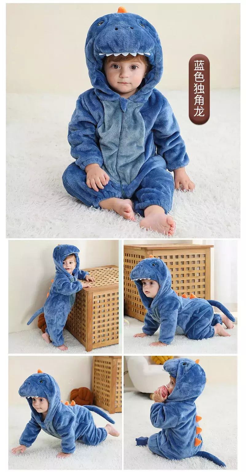 Macacão Dinossauro Vermelho para Bebê Recém-nascido, Criança Cosplay Roupas, Pijama Kigurumi, Bonito Animal Romper, Unicórnio Onesies, Meninos e Meninas