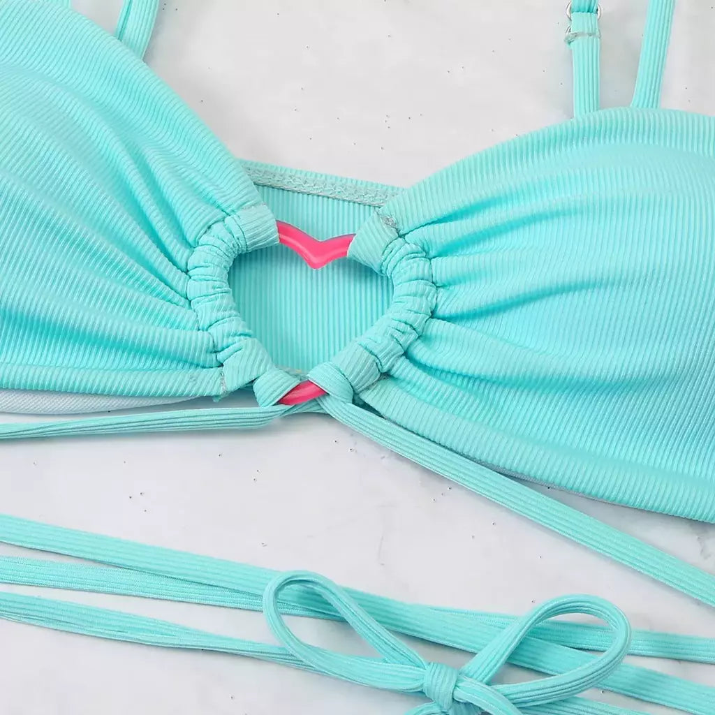 Conjunto de biquíni monocromático de 3 peças feminino, maiô com saronga, capa, saia de praia, maiô, vestido de praia