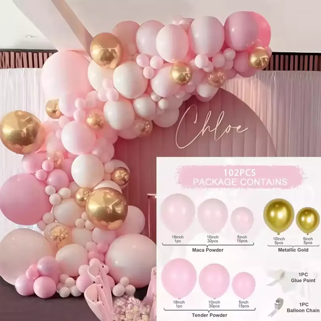 Conjunto de arco de guirlanda de balão multicolorido rosa e azul, decoração de festa de aniversário, suprimentos para festa de casamento