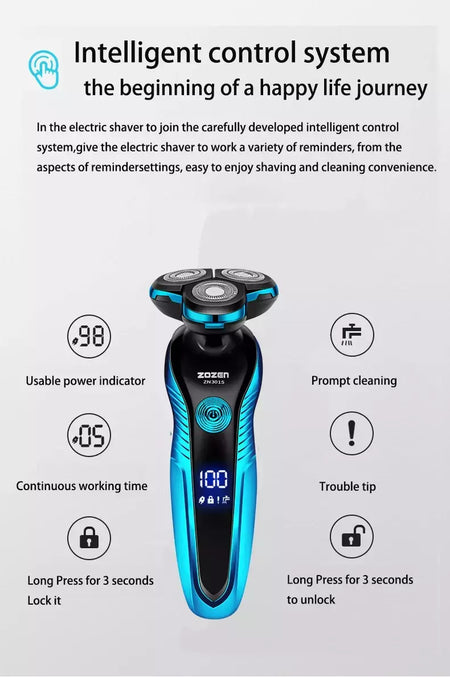 ZOZEN-Barbeador elétrico recarregável para homens, lâmina, aparador de cabelo, corte, máquina de barbear, aparador de barba, seco, uso duplo