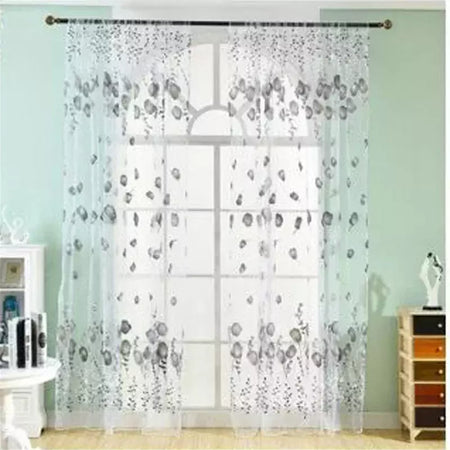 Tule Floral em Cortinas Puras, Tratamento Janela, Painel Persianas, Sala de estar, Quarto, Cozinha, Sombra, Roxo, Peônia