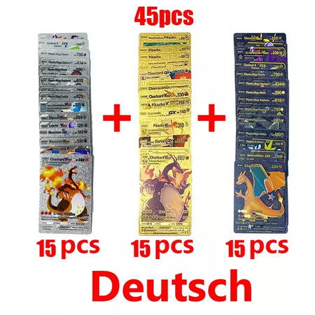 Pokemon arco-íris cartões ouro prata vmax gx cartão coleção batalha trainer cartão espanhol inglês francês criança brinquedos presentes de natal