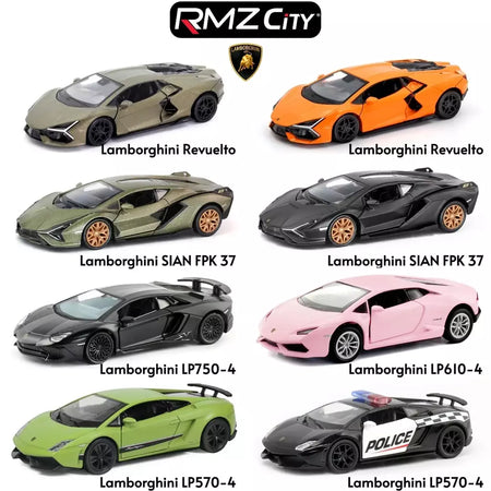 1/36 lamborghini super esporte modelo de carro de brinquedo para crianças rmz city diecast metal miniatura puxar para trás coleção presente criança meninos