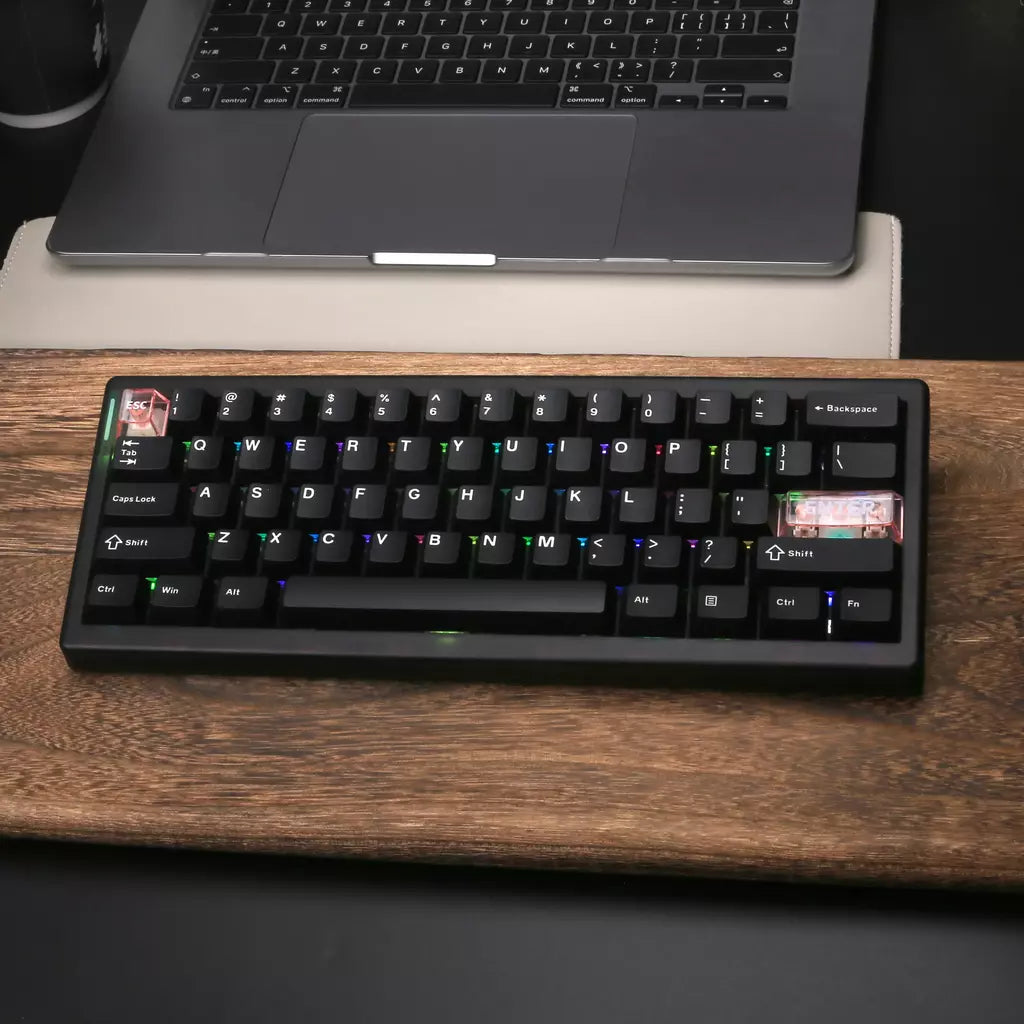 Teclado mecânico qk61, estrutura de junta retroiluminada rgb, 3 modos, 2.4g, bluetooth, sem fio, troca quente, teclado para via/qmk