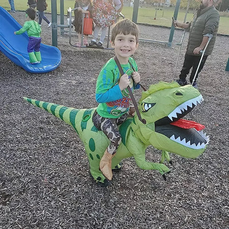 Ride-on traje de dinossauro inflável adequado para festa de halloween ao ar livre atividades pai-filho jogo de rastreamento crianças mascote