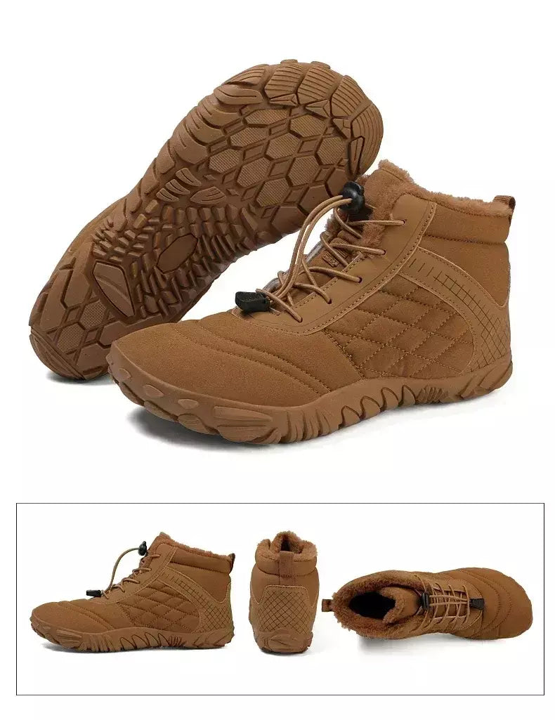 2024 novas botas de inverno para homens neve descalço mulheres ao ar livre antiderrapante pele quente tênis casuais plus size botas de tornozelo sapatos de caminhada