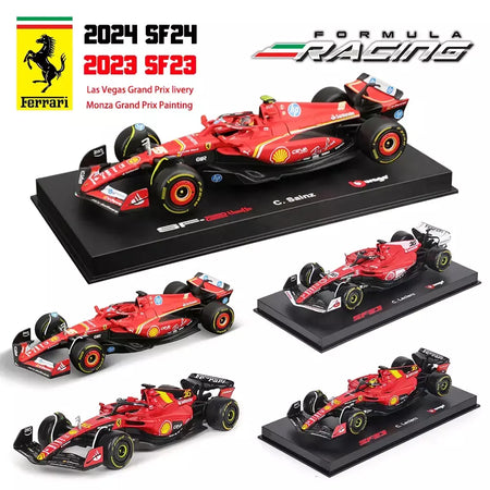 Bburago 1:43 2024 2023 F1 Scuderia Ferrari SF24 SF23 # 16 lecler # 55 sainz jr liga carro de luxo fundido modelo de carro série de brinquedos