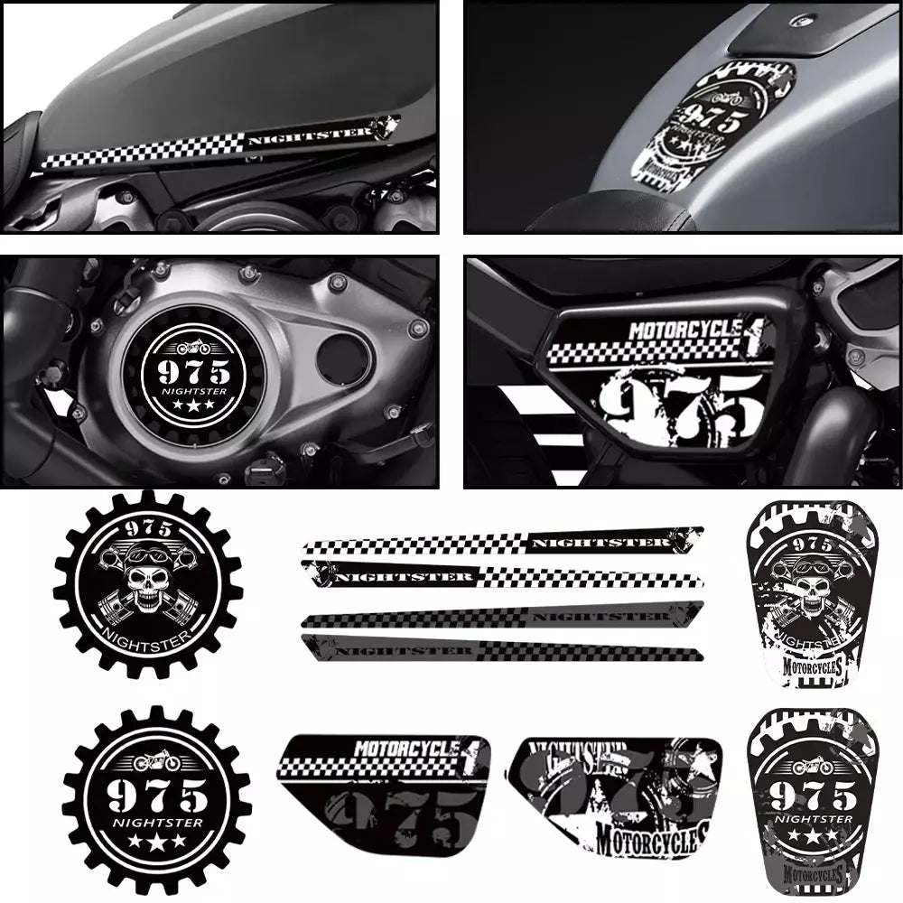 Para harley davidson nightster 975 rh975 adesivos decalques protetor tanque almofada kit joelho corpo fender escudo escape 2022-23