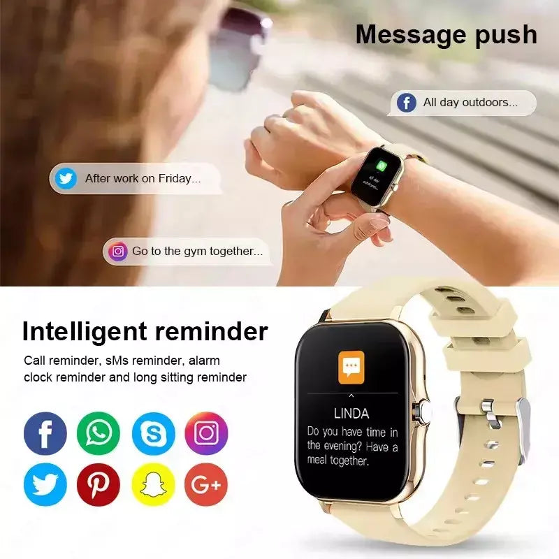 Xiaomi mijia 2025 novo relógio inteligente bluetooth chamada música freqüência cardíaca monitor de pressão arterial smartwatch para mulheres presentes do feriado