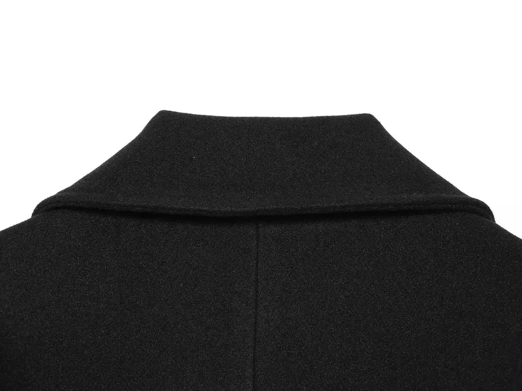 Tidalyf 2025 casaco longo feminino de mistura de lã, gola virada para baixo, cintura com cinto, manga comprida, comprimento da panturrilha, jaqueta com bolsos para o outono