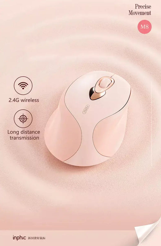 Inphic M8 Mouse Sem Fio Ergonômico Escritório Silencioso Mouse TYPE-C Carregamento Pequeno e Leve Adequado para Laptops e Desktops