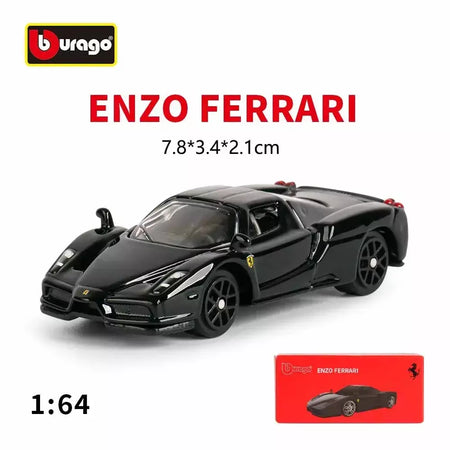 Coleção Ferrari Bburago 1:64 - modelos fundidos em liga LaFerrari 458 Enzo SF90, mini carros de simulação, conjunto de presente para adultos e crianças