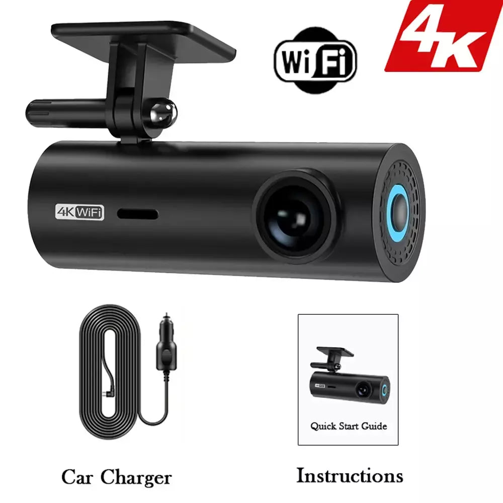 Dashcam para carro caixa preta gravadores de vídeo de condução 4k wifi mini câmera frontal traço cam 24h monitor estacionamento câmera gravação carro