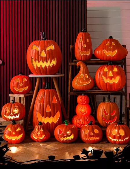 Decoração de halloween abóboras lâmpada para casa quintal jardim ao ar livre decoração halloween horror casa crânio festa adereços brilho no escuro