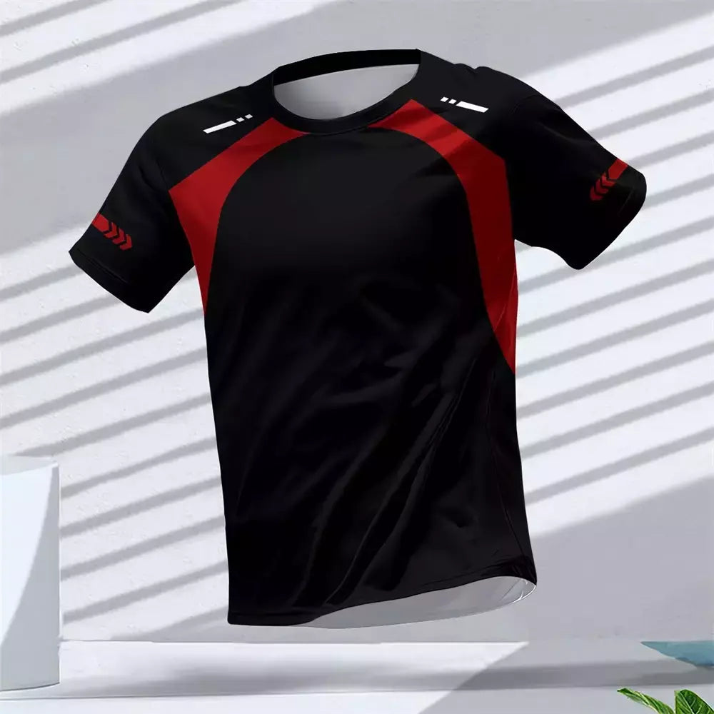 New Hot-Selling Outdoor Running Sports Respirável Quick-Secagem Roupas de Fitness Casual Wear Impressão 3D Em Torno Do Pescoço Adulto T-Shirt
