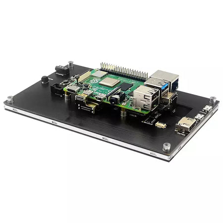 7 Polegada display portátil ips lcd tela de toque capacitivo 1024x600 monitor alto-falantes opcionais para raspberry pi 5 4b 3b + computador portátil