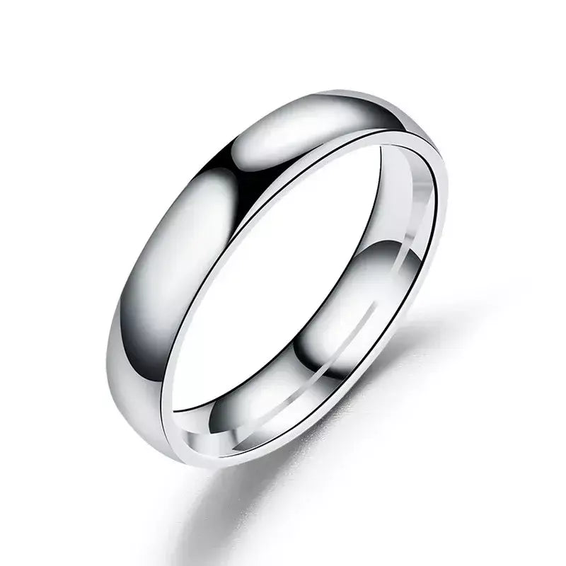 Anel de titânio simples de 6mm, feminino, masculino, evita alergias, alto polimento, anéis de casamento, aço inoxidável, casal, joias de dedo, presentes