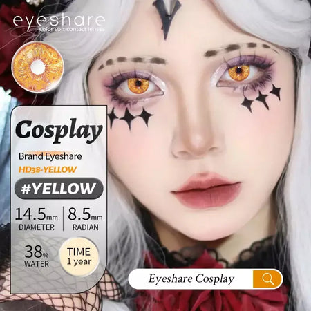 Eyeshare 1 par cosplay lentes de contato coloridas brancas lentes de contato vermelhas anime lentes de olho preto halloween beleza maquiagem lentes