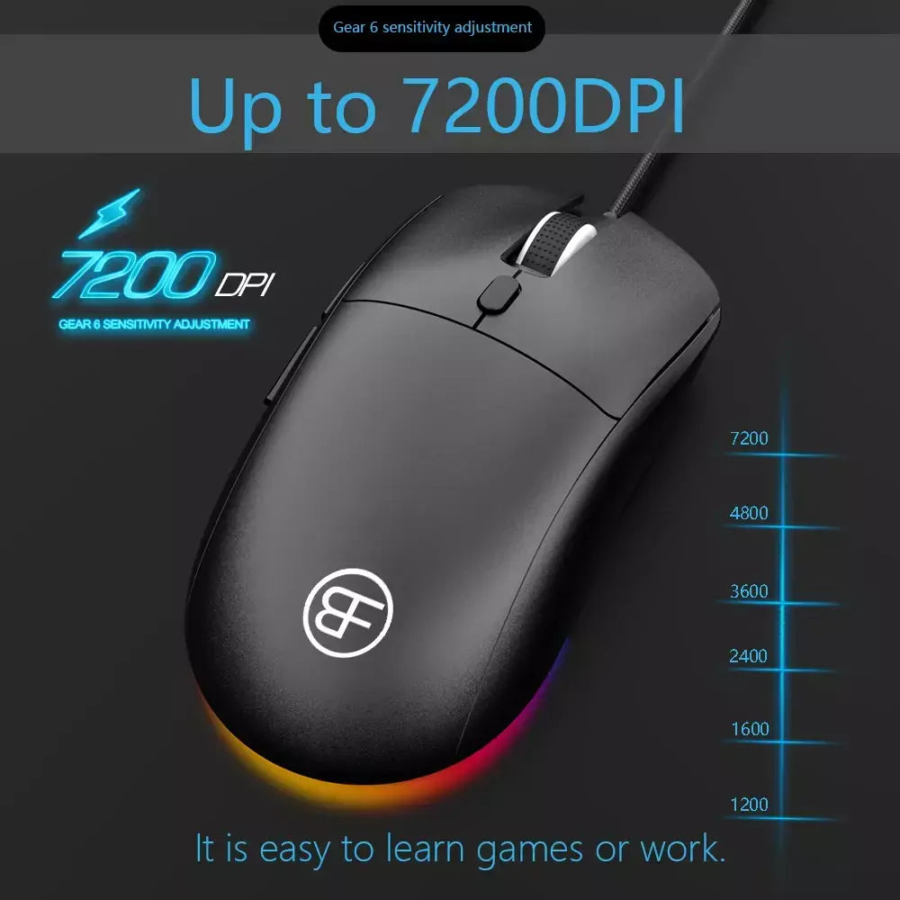 Rato de jogo com fio usb ratos mecânicos usb luz luminosa mouse óptico gamer ratos para computador portátil jogo
