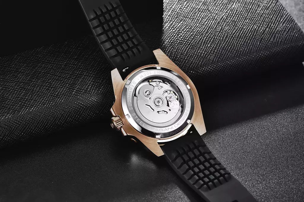 Pagani design esportes masculino relógio de pulso mecânico safira luxo relógio automático para homem aço inoxidável à prova dwaterproof água