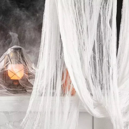 76x183cm decorações de halloween preto assustador gaze pano janela mesa porta net assustador fantasia vestido festa casa assombrada decoração da parede