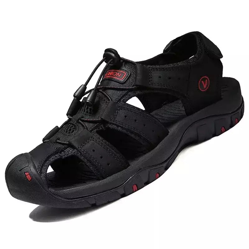 2024 sapatos masculinos de couro verão novo tamanho grande sandálias masculinas sandálias de moda chinelos tamanho grande 38-47 ?