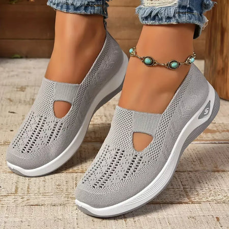 Tênis feminino respirável sapatos casuais verão sola macia sapatos ortopédicos leve deslizamento em sapato de caminhada antiderrapante sapatos planos
