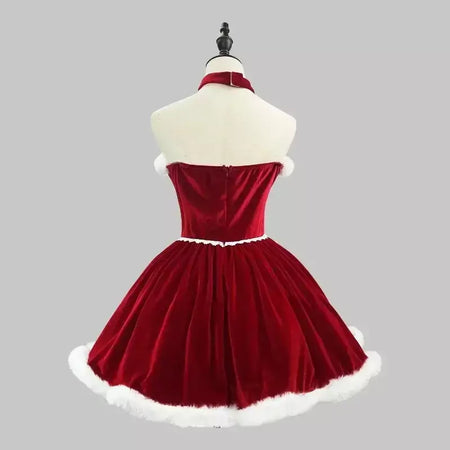 Ano novo vestido vermelho manto cosplay plus size roupas de natal capa feminina role play outfit conjunto completo quente traje de férias meninas