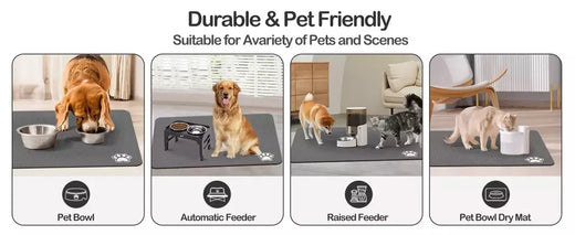Tapete absorvente para alimentação de animais de estimação, tapete absorvente para cães e gatos, para comida e água, fácil de limpar, secagem rápida, para bebedores bagunçados
