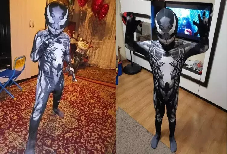 Superheróis cosplay trajes de halloween para novo traje de veneno crianças terno macacão meninos symbiote spidermancostumes