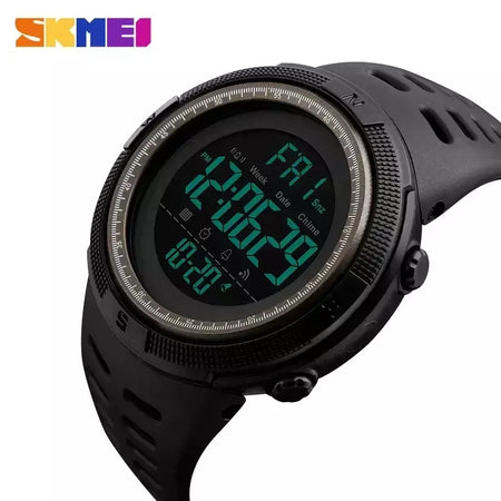 Skmei 1251 relógio digital à prova d'água para homens, relógio de pulso eletrônico esportivo com contagem regressiva, relógio militar led 1560 reloj hombre