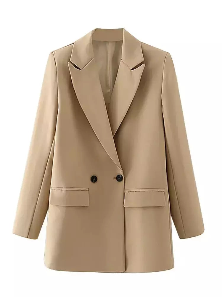 TRAF-Blazer feminino de escritório, preto, bege, cáqui, azul, verde, cinza, casaco de moda, blazers femininos, jaqueta, casacos, 2024