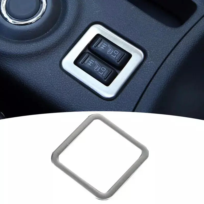 Botão de aquecimento do assento de carro decoração quadro modificação aço inoxidável decoração acessórios do carro interior para mitsubishi outlander 2013-16