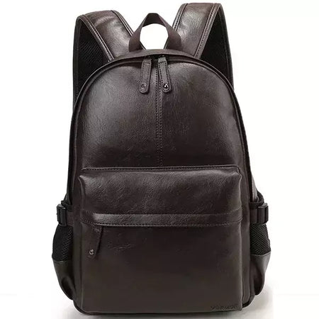 Mochila Escolar de Couro Impermeável para Homens, Bolsa de Viagem, Laptop, Livro Casual de Alta Qualidade, Marca Moda
