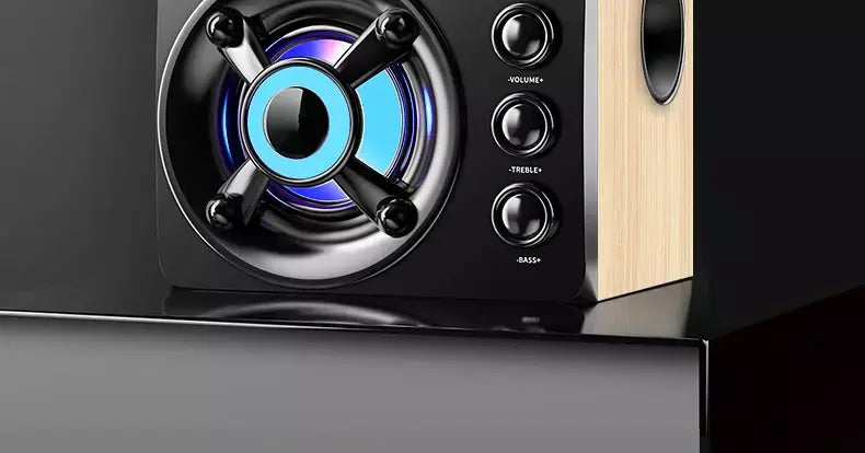 Alta-falantes estéreo 3d de alta fidelidade colorido led luz pesada aux usb com fio sem fio bluetooth áudio home theater barra de som surround tv