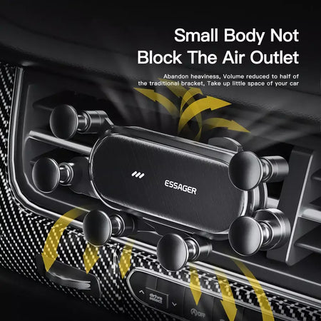 Essager gravidade suporte do telefone do carro clipe de ventilação de ar montar suporte do telefone celular no carro gps suporte para iphone 14 13 12 pro xiaomi