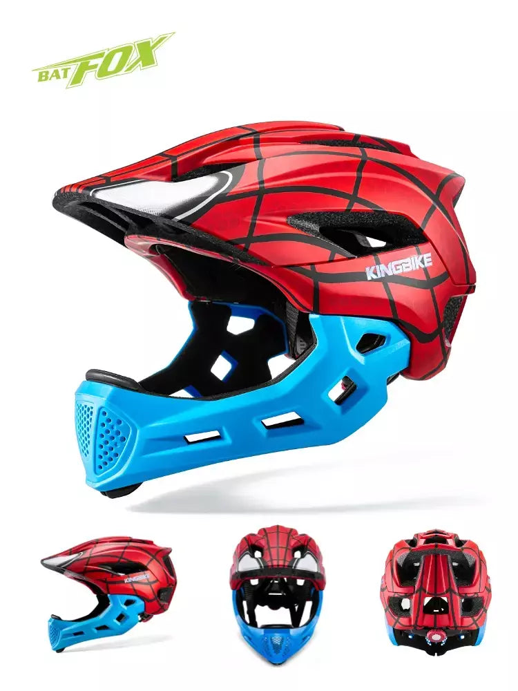 Batfox crianças rosto cheio capacete da bicicleta destacável downhill crianças ciclismo motocicleta skate esportes corrida capacete de bicicleta