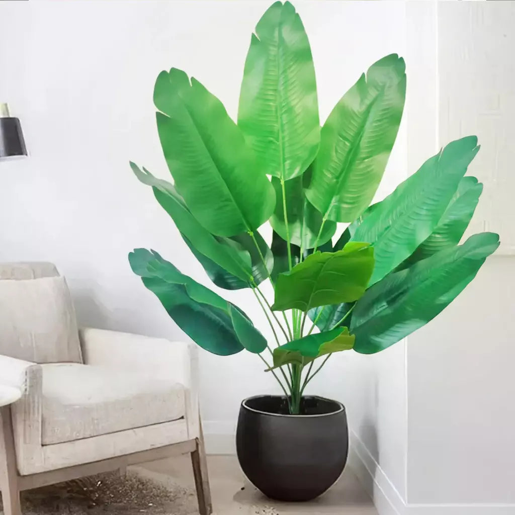 65-125cm/47.2in grande palmeira tropical falso banana planta folhas toque real strelitzia reginae planta de plástico para casa jardim