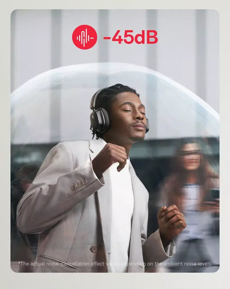 Baseus bowie 30 max fones de ouvido bluetooth 45db cancelamento de ruído hi-res ldac sobre a orelha fone de ouvido 3d áudio espacial sem fio