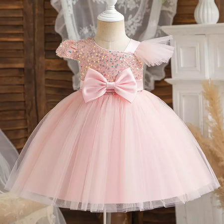 Vestidos de lantejoulas princesa feminina, vestido de batismo, festa de casamento infantil, Natal, vestido novo de luxo, 2022