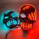 Halloween LED Light Up Mask para meninos e meninas, esqueleto de horror, chapelaria do crânio, decoração luminosa, novo design