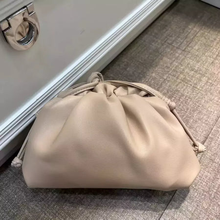 Saco de Nuvem de Couro Genuíno para Mulheres, Couro Macio, Ombro Crossbody Bags, Alta Qualidade, Embreagens Femininas Noite, Senhoras, 2023