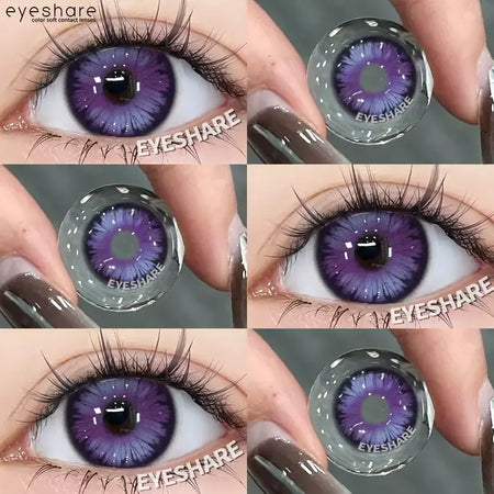 AMARA 1 par de lentes de contato coloridas para olhos, lentes azuis para cosplay de anime, lentes coloridas roxas, rosa y2k, lentes vermelhas coloridas