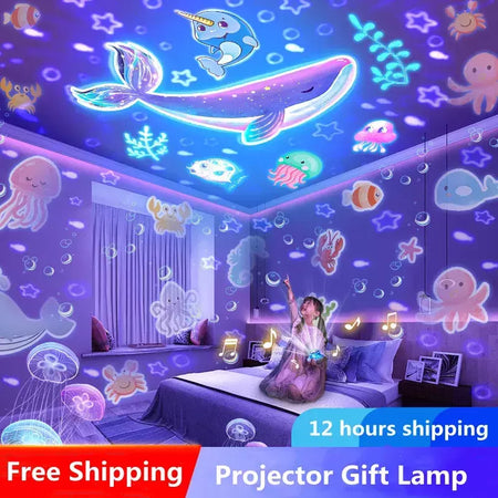 Luz noturna estrelada do projetor, céu giratório, lâmpada da lua, lâmpada da galáxia, decoração do quarto do repouso, luzes do Natal para miúdos, presente