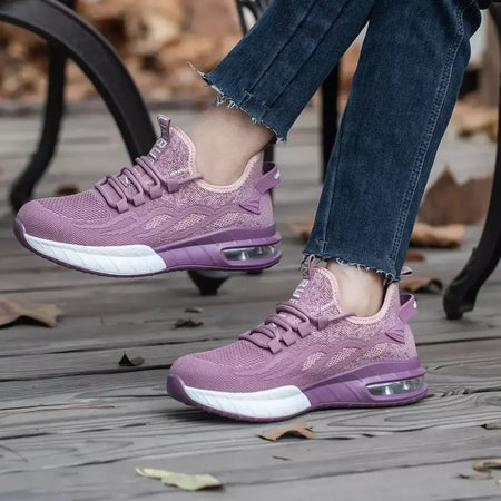 Mulheres sapatos de segurança para botas de segurança de trabalho respirável dedo do pé de aço à prova de punctura esporte trabalho tênis botas de segurança de construção