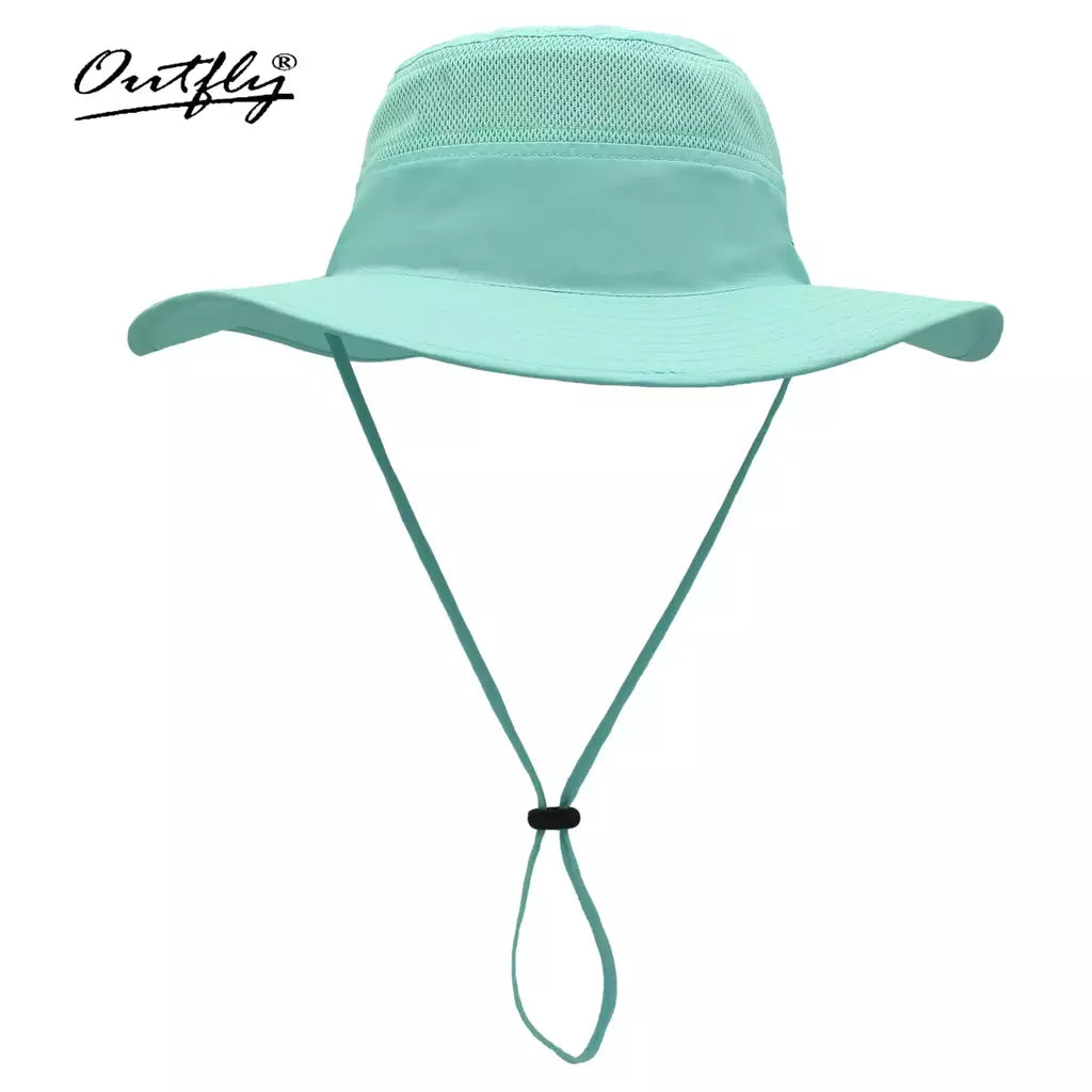 Chapéu de balde para homens e mulheres, protetor solar de pescador, Chapéu Panamá Sol, Rede Respirável de Pesca, Chapéu Grande de Secagem Rápida, Chapéu Caminhada